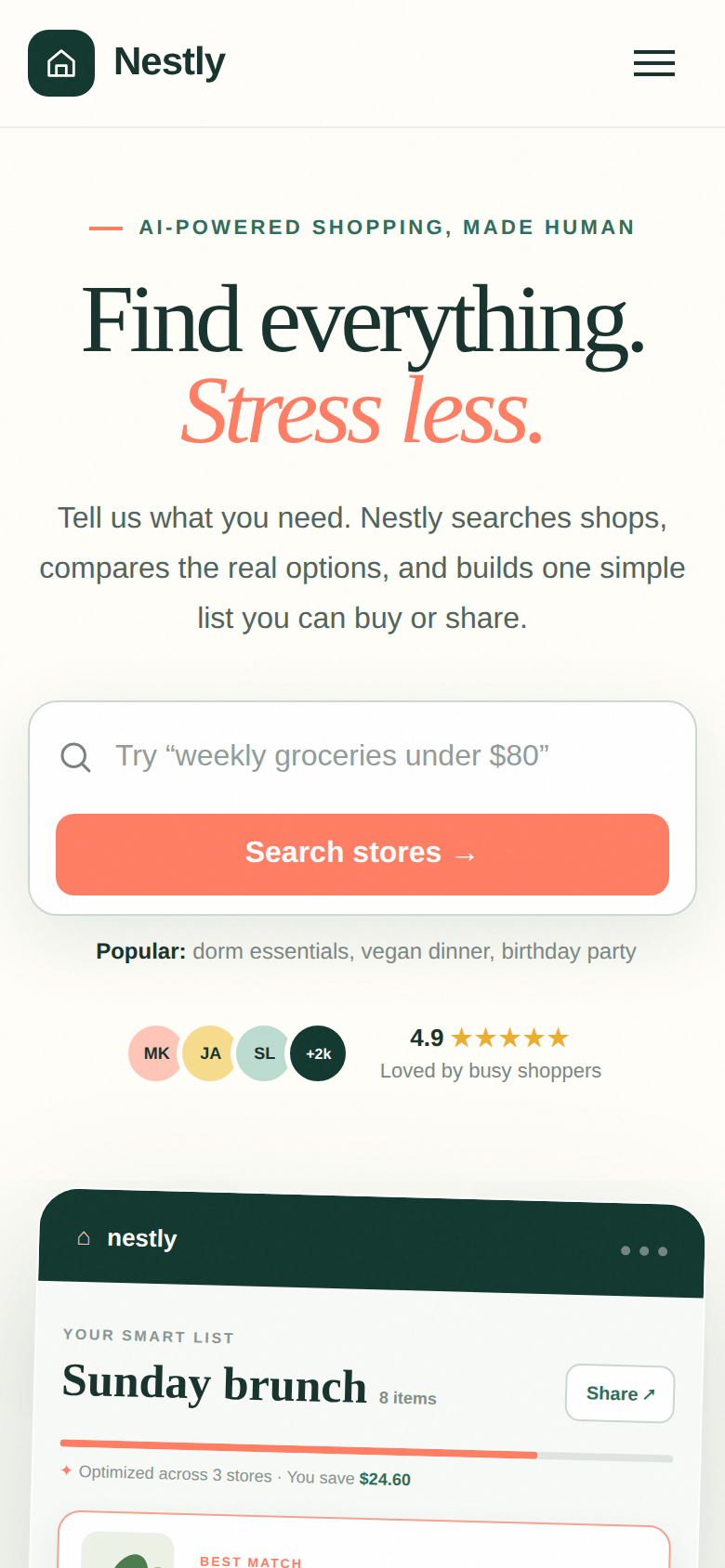Nestly screenshot 1