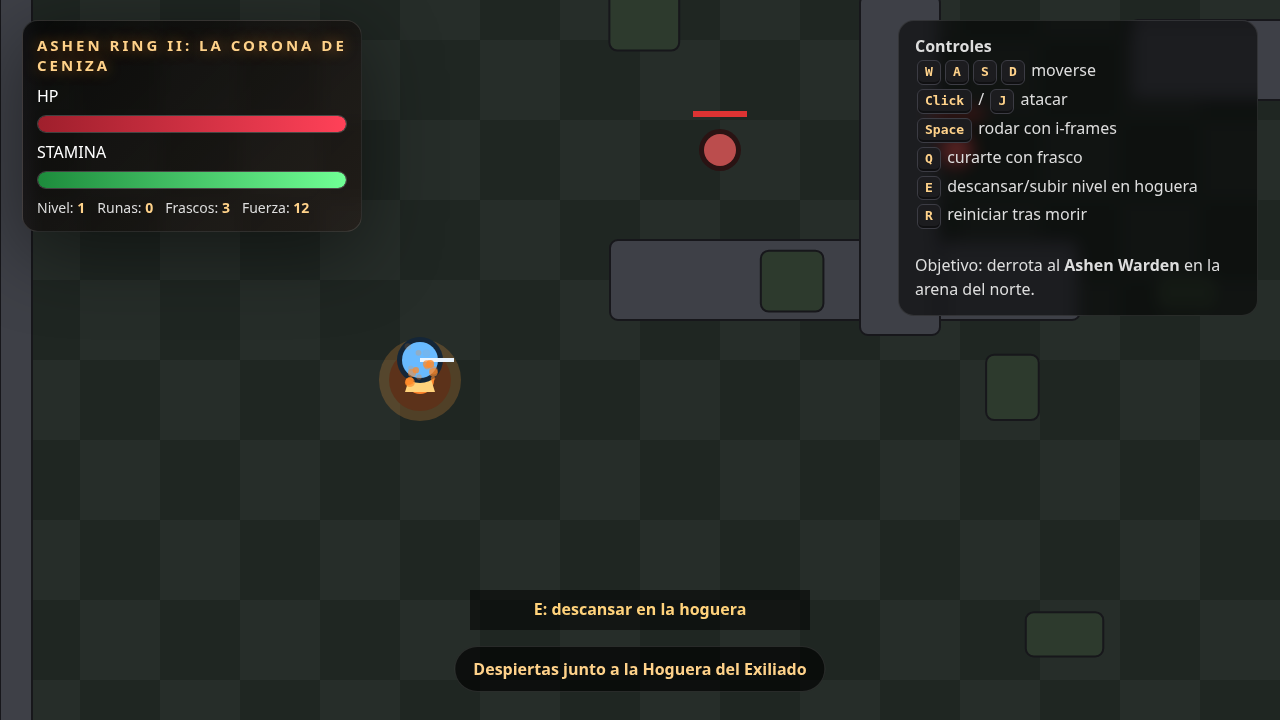 Opening screen of Ashen Ring II Browser