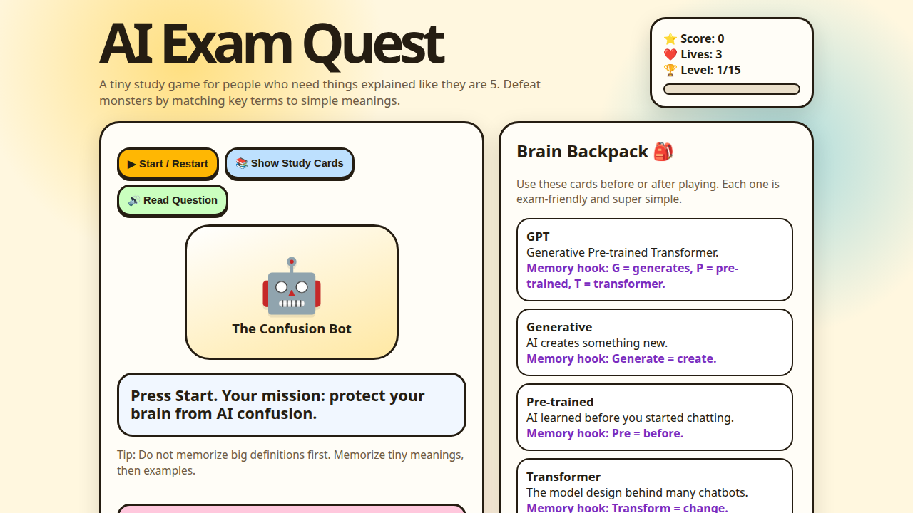 Opening screen of Do you feel kind of lost with Glossary — key terms to be tested on?