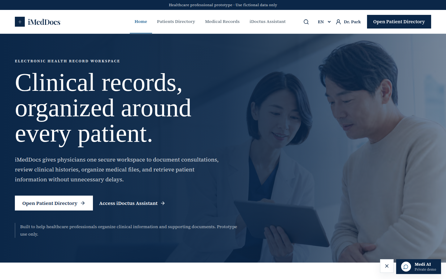 MediCloud: the site the team deployed