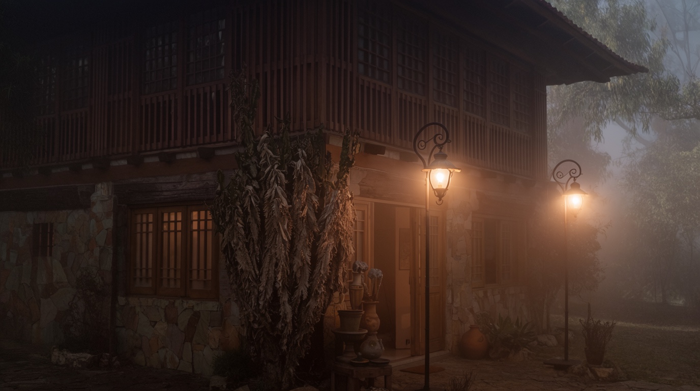 Hanok house in rain